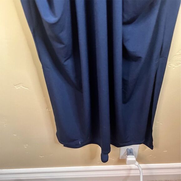 BCBGeneration Women's Sleeveless‎ Maxi Blue Drape Pocket Dress Size Small Formal - Picture 10 of 10